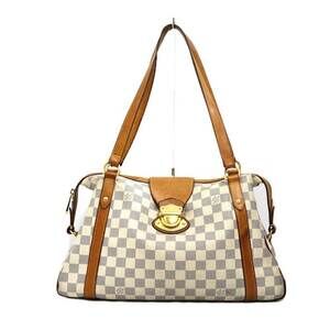 Louis Vuitton Stresa Damier Azur White Shoulder Bag Leather